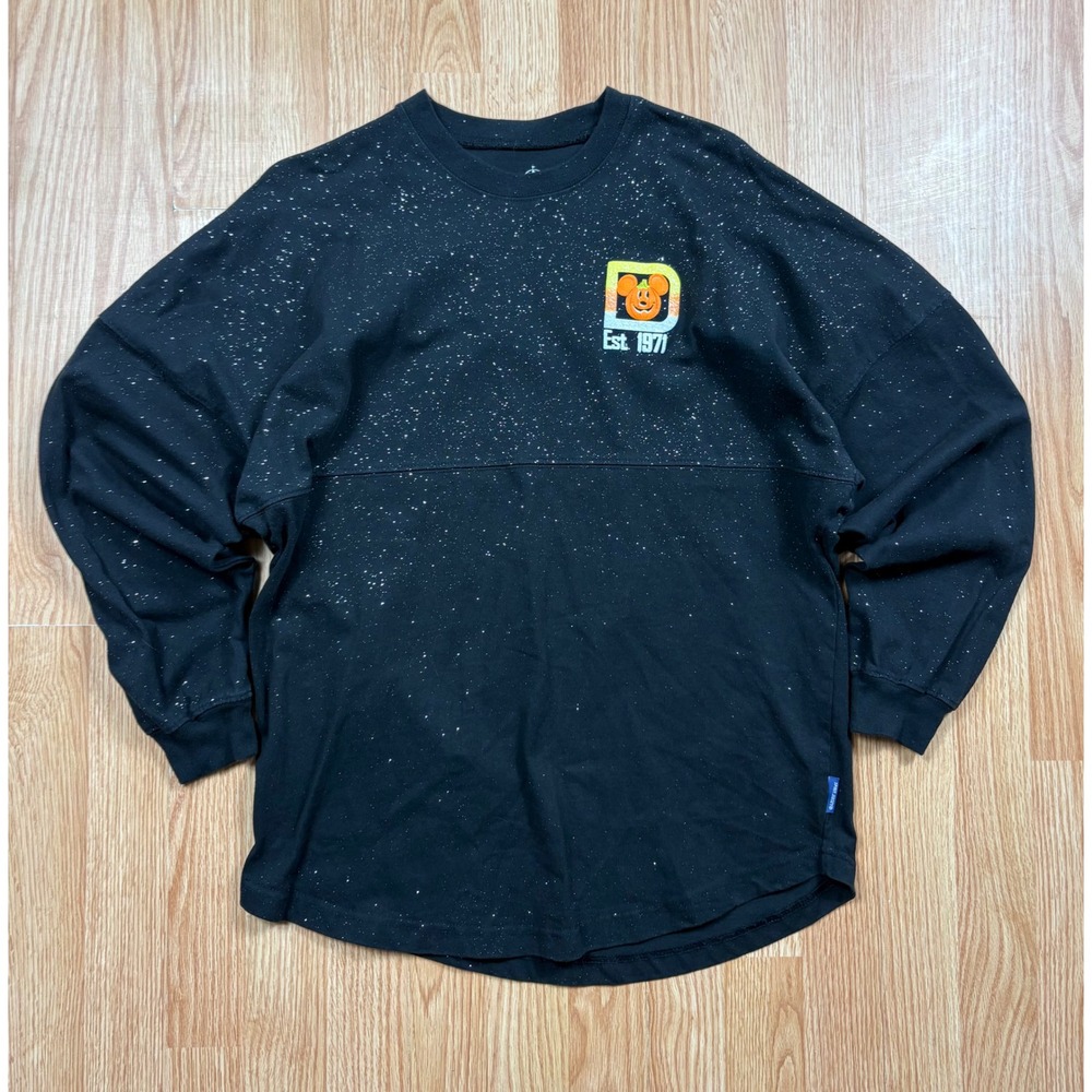 Disney Parks Spirit Jersey Mickey Pumpkin Halloween Candy Corn Black Small WDW
